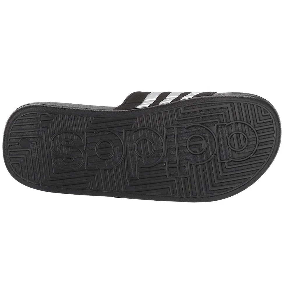 Adidas Adissage Slides (Black & Silver)