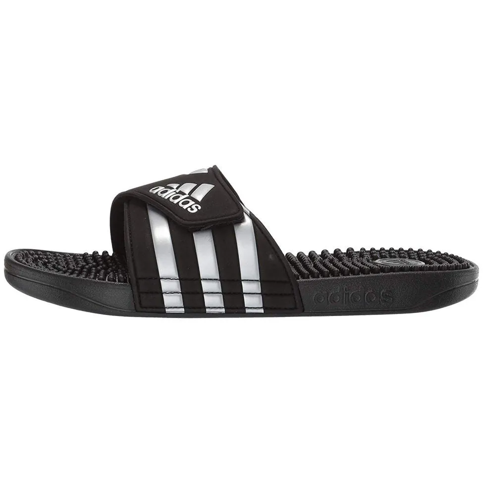 Adidas Adissage Slides (Black & Silver)