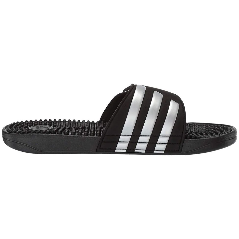 Adidas Adissage Slides (Black & Silver)