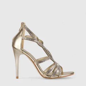 Bulbul Stiletto Heel Sandal Gold LU009