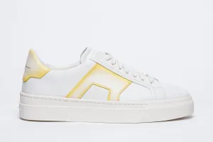 DBS6XAS142 White and yellow sneakers