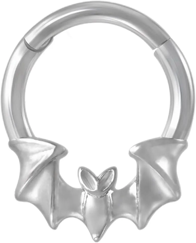 GRFIT nose rings 1PC Diaphragm Perforated Hinge Section Nose Ring Diaphragm Cartilage Body Perforated Jewelry 16G nose piercings