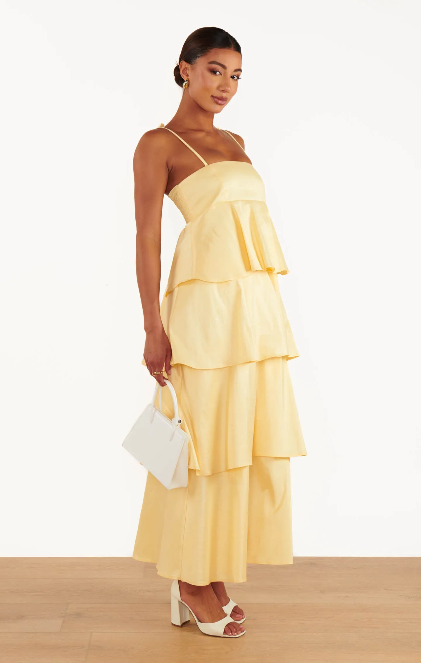 Meet Cute Dress ~ Pale Yellow Taffeta