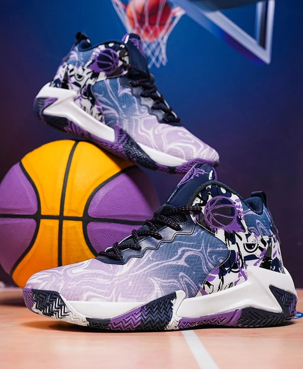 Men's High-Top Basketball Sneakers - Lightweight Athletic Sneakers for Volleyball, Streetball & Fitness Training Non-Slip Breathable Sport Shoe for Men Women