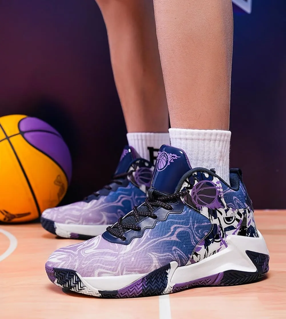 Men's High-Top Basketball Sneakers - Lightweight Athletic Sneakers for Volleyball, Streetball & Fitness Training Non-Slip Breathable Sport Shoe for Men Women