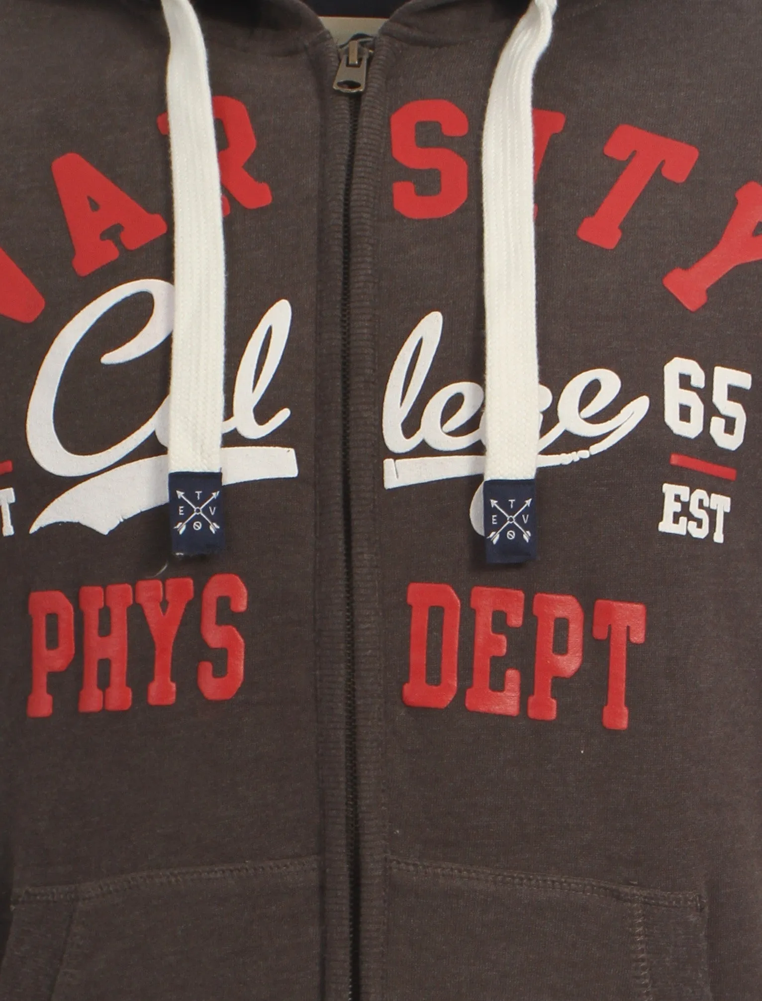 Men’s Varsity College dark grey zip up hoodie