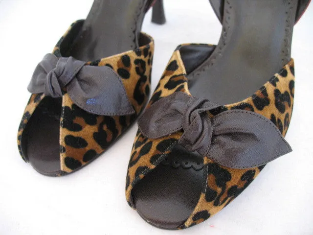 New Style & Co Womens Shoes High Heels Slingback Sandals Open Toe 6 Animal Print