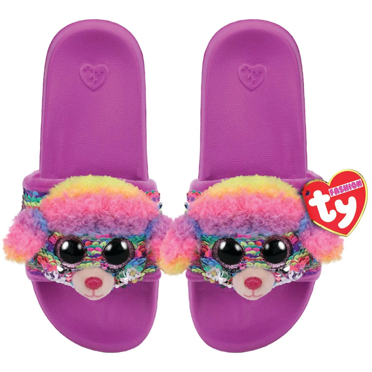 Ty Fashion Sequin Pool Slides S11-13 Rainbow The Multicoloured Poodle